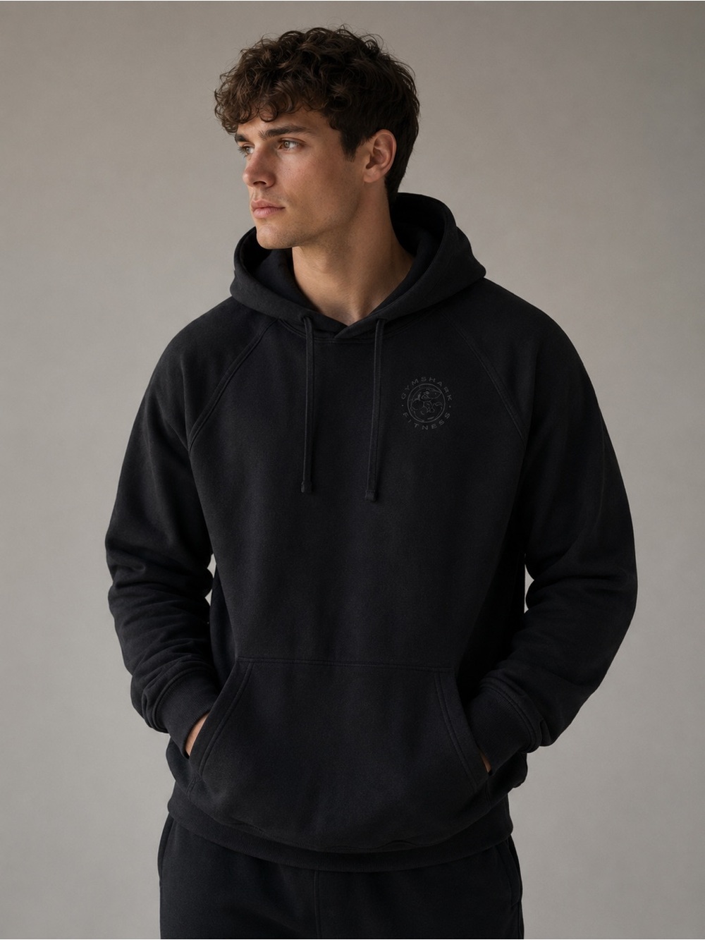Men’s large black gymshark hoodie sweatshirt gym wear athletic top